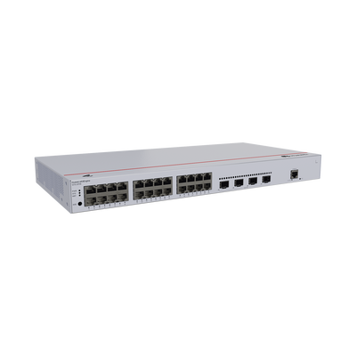Switch de Distribución/Core Gigabit Administrable Capa 3 / 24 puertos 10/100/1000 Mbps / 4 Puertos 10GE SFP+ Uplink / ERPS / Rutas Estáticas / iStack / Administración Nube Gratis