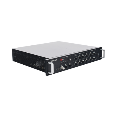 Amplificador de Red | 4 Zonas de 250W | 100V/70v | Calendarización de eventos | Biblioteca de Materiales de Audio | Entrada de Alarma | Hik-Connect /Hikcentral profesional 