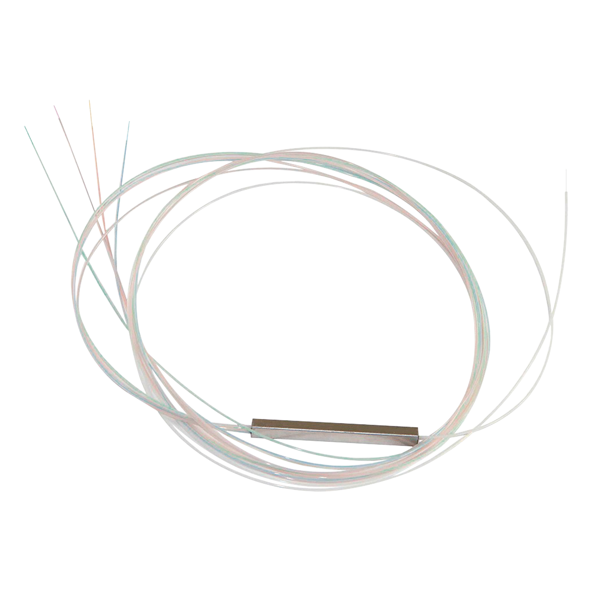 Splitter (Divisor Óptico) Tipo PLC, de 1x4, para Fusión (Sin Conectores) — FIBERHOME · SKU PLC-104-S