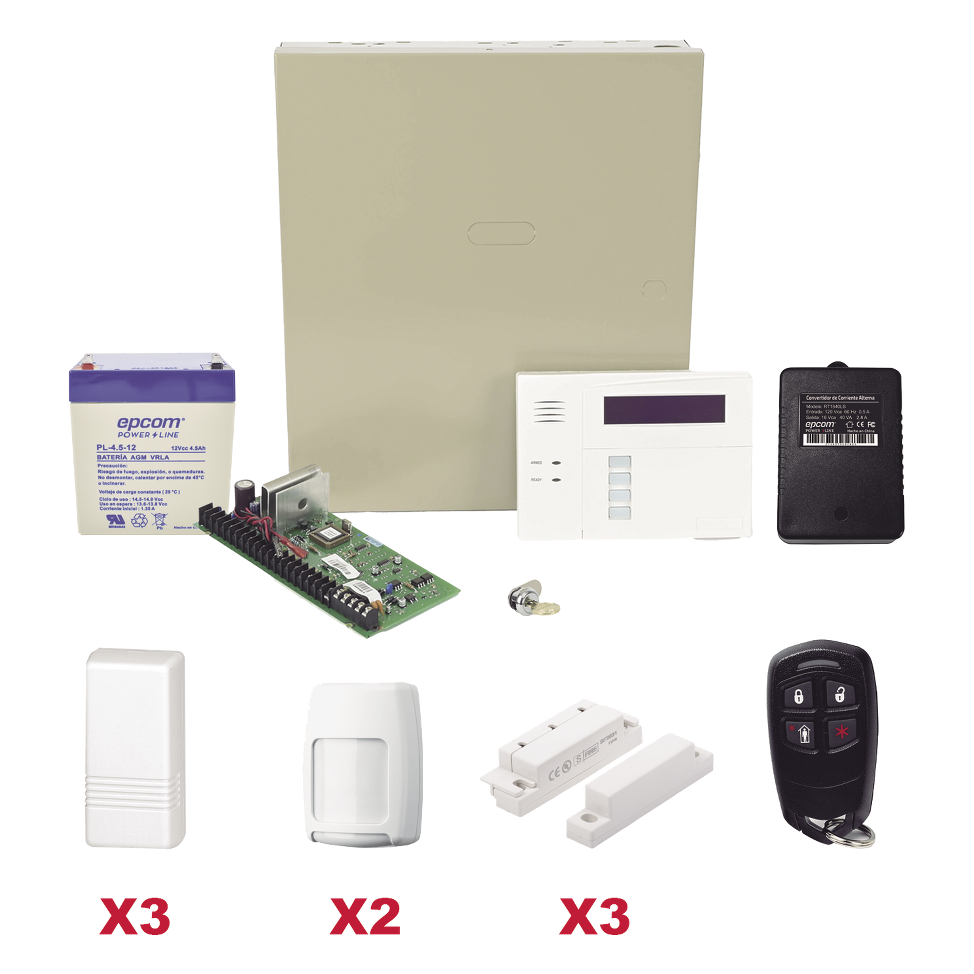 Kit de alarma inalámbrico con panel VISTA-48LA, teclado 6160RF, contactos 5816, sensores PIR y control remoto — HONEYWELL HOME RESIDEO · SKU VISTA48LAPLUS/6160RF