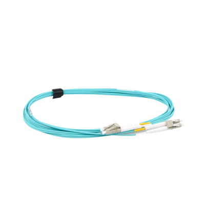 Jumper de Fibra Óptica Multimodo 50/125 XGLO OM4, LC-LC Duplex, OFNR, Color Aqua, 3 Metros (9.84 Pies)