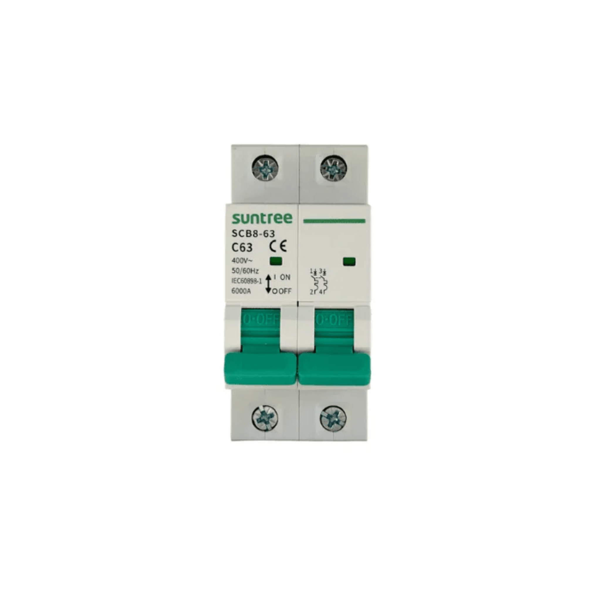 Protección Térmica/ Interruptor 2P, 50 A, Corriente Alterna 400Vca para Aplicación Fotovoltaica Montaje Riel DIN