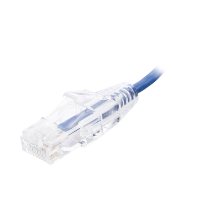 Cable de Parcheo Slim UTP Cat6 - 20 cm (7.87 Pulgadas) Azul Diámetro Reducido (28 AWG)