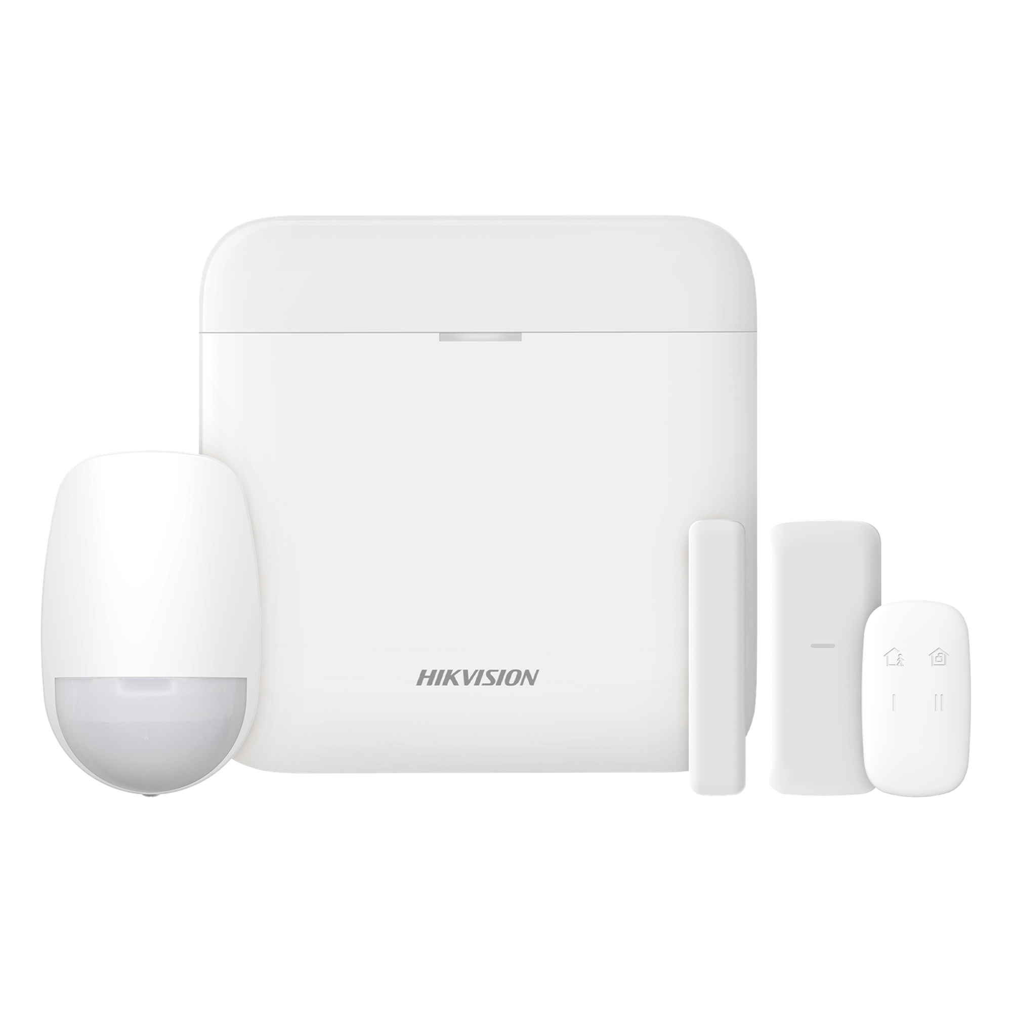 (AX PRO) KIT de Alarma AX PRO / Incluye: 1 Hub con bateria de respaldo / 1 Sensor PIR / 1 Contacto Magnético slim / 1 Control Remoto / WiFi / Compatible con Hik-Connect P2P — HIKVISION · SKU DS-PWA48-KSLIM