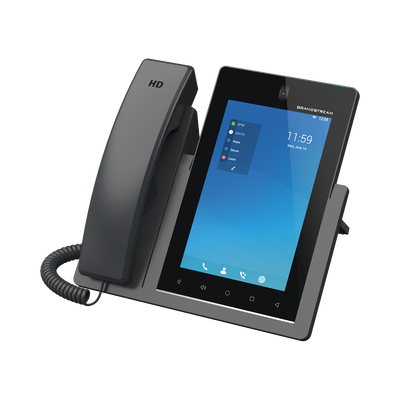 Teléfono IP Android 11, 16 líneas SIP con 16 cuentas, pantalla táctil 7", puertos Gigabit, Wi-Fi, Bluetooth, PoE, codec Opus, IPV4/IPV6 con gestión en la nube GDMS