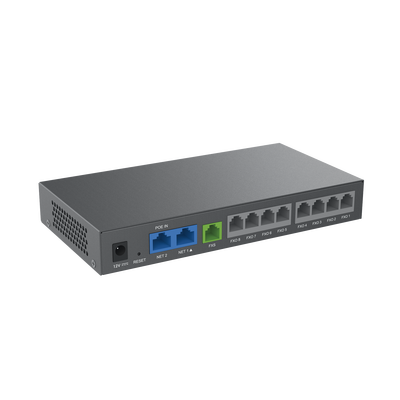 Gateway Analógico 8 FXO (Conectar Lineas Analógicas) / 3 Perfiles SIP / 1 Puerto FXS / NAT de Alto Rendimiento / Soporte Lifeline / Fax T.38 / Cifrado AES / Failover SIP / Conferencia de Voz 3 Vías