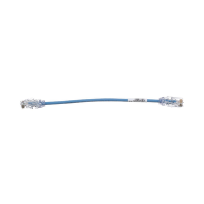 Cable de Parcheo TX6, UTP Cat6, Diámetro Reducido (28AWG), Color Azul, 20.2 cm (8 Pulgadas)