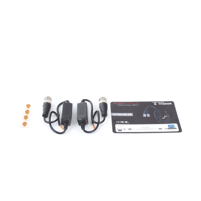 Kit de Transceptores (Baluns) para EXTERIOR TurboHD Hasta 4K HD-TVI / HD-CVI / AHD / CVBS / COAXITRON / AUDIO POR COAXITRON / Menu OSD / CONECTORES 100% COBRE / Con Cable RF Blindado. Distancia de hasta 200 m en 4K. Calidad PREMIUM