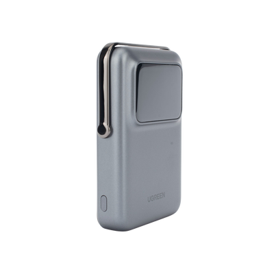 Power Bank Serie UNO Inalambrico | 10000mAh | 7.5W/20W  |  Con Emojis de Estado | Carga Rápida USB-C Bidireccional  | Pantalla TFT  Inteligente | Con Holder | Color Grey.