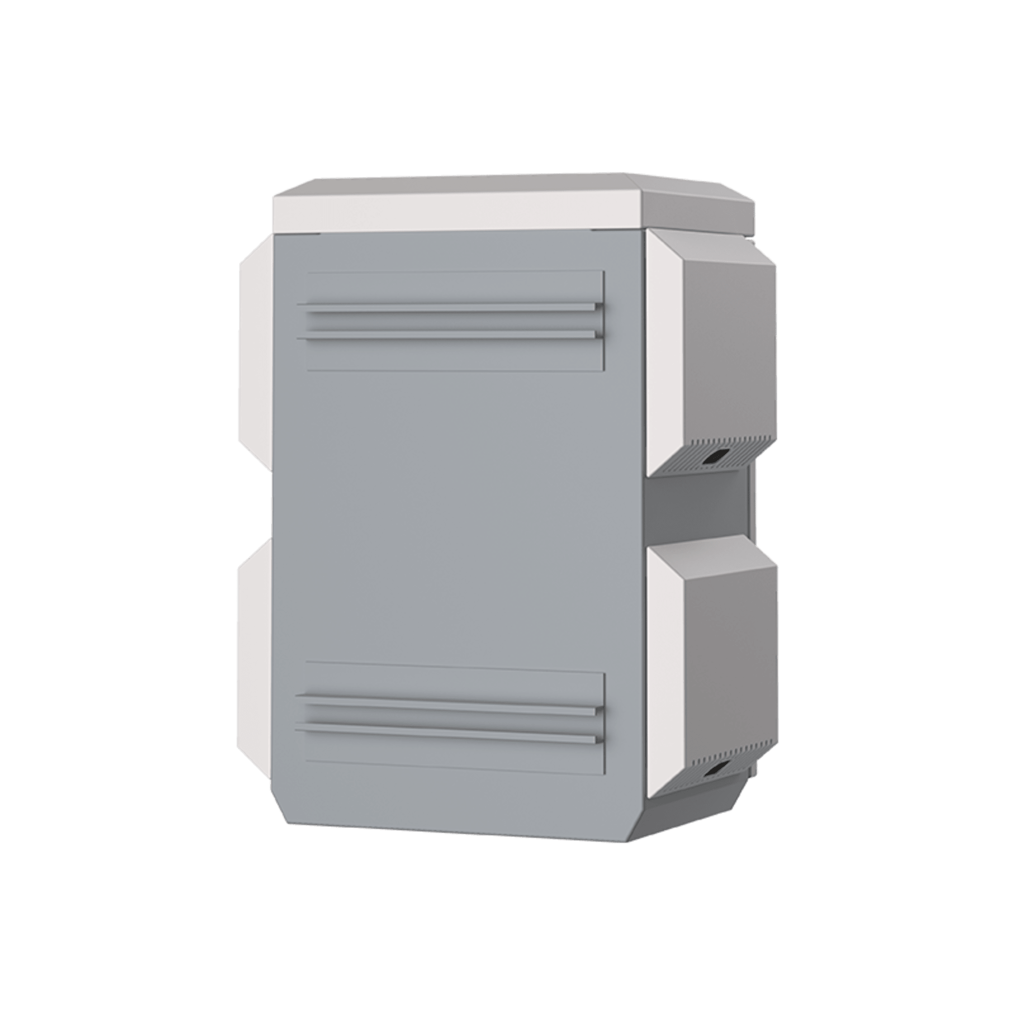 Gabinete de Acero Ventilado para Exterior 180 x 340 x 160 mm con Rieles DIN y 4 Placas Laterales para Montaje de Equipos por Fuera