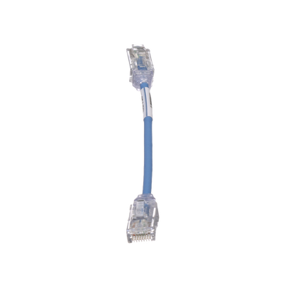 Cable de Parcheo TX6, UTP Cat6, Diámetro Reducido (28AWG), Color Azul, 15.2 cm (6 pulgadas)