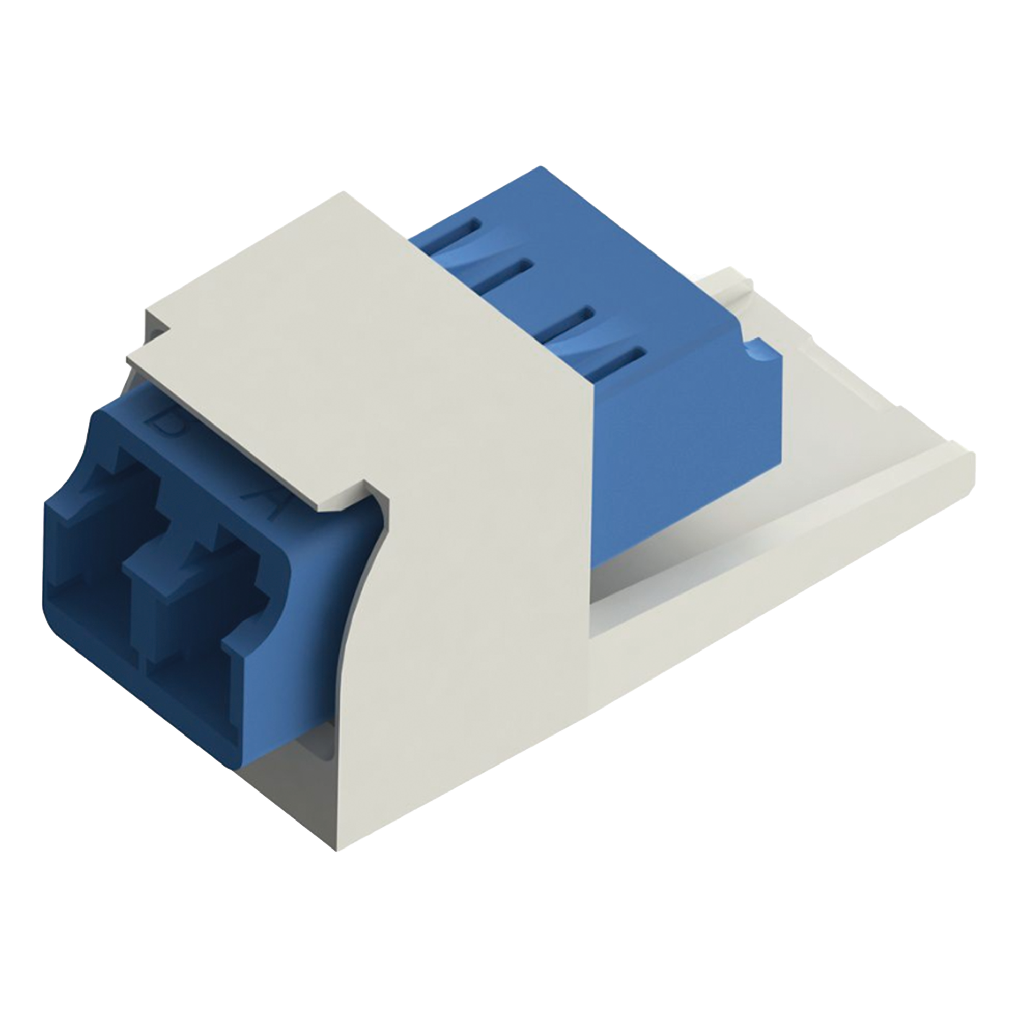 Módulo Acoplador LC Duplex, para Fibra Óptica Monomodo OS1/OS2, Tipo Mini-Com, Color Blanco Mate — PANDUIT · SKU CMDSLCZIW