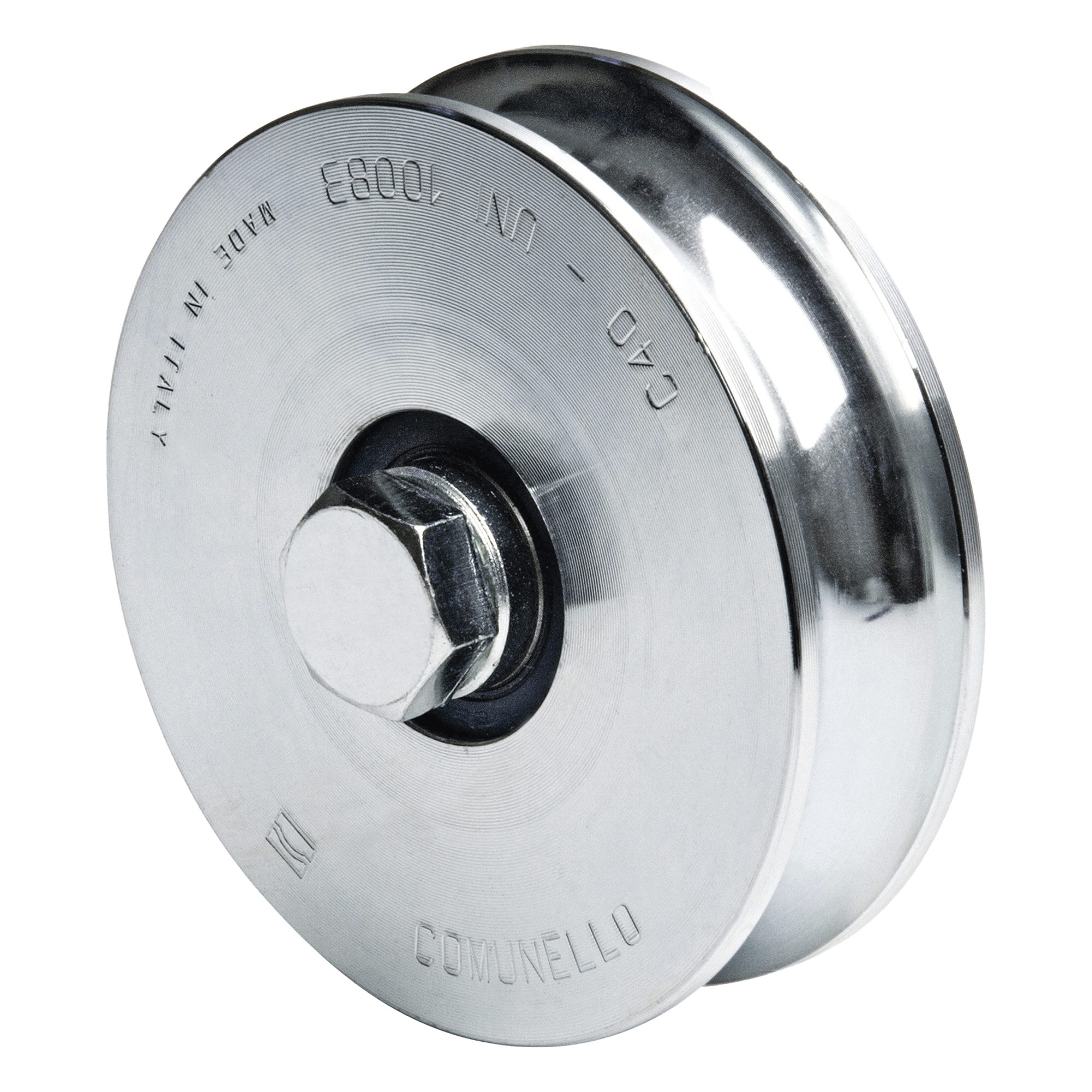 Rueda de 14 cm SIN Soporte / Soporta hasta 550 kg / Canal Tipo "U" — COMUNELLO · SKU 1150-5060-001