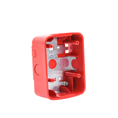 Caja de Montaje en Pared para Bocina y Bocina con Lampara Estroboscopica y para montaje en Techo de Bocinas, Color Rojo
