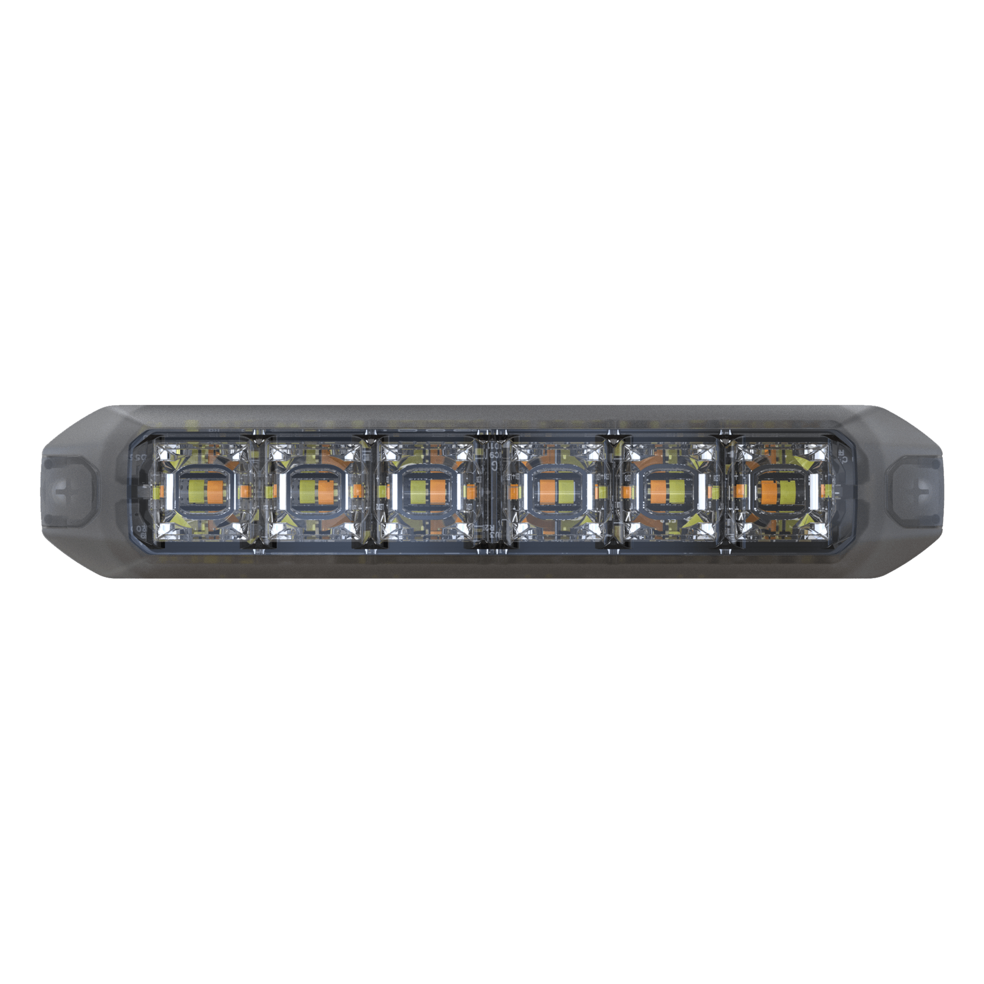 Luz Auxiliar Moldeable de 12 LED, Rojo/Claro, Lente Transparente, SAE