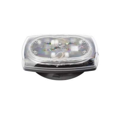 Mini torreta de 48 LED 10" Ámbar/Claro, Lente Transparente, Imán y Encendedor de Vehículo