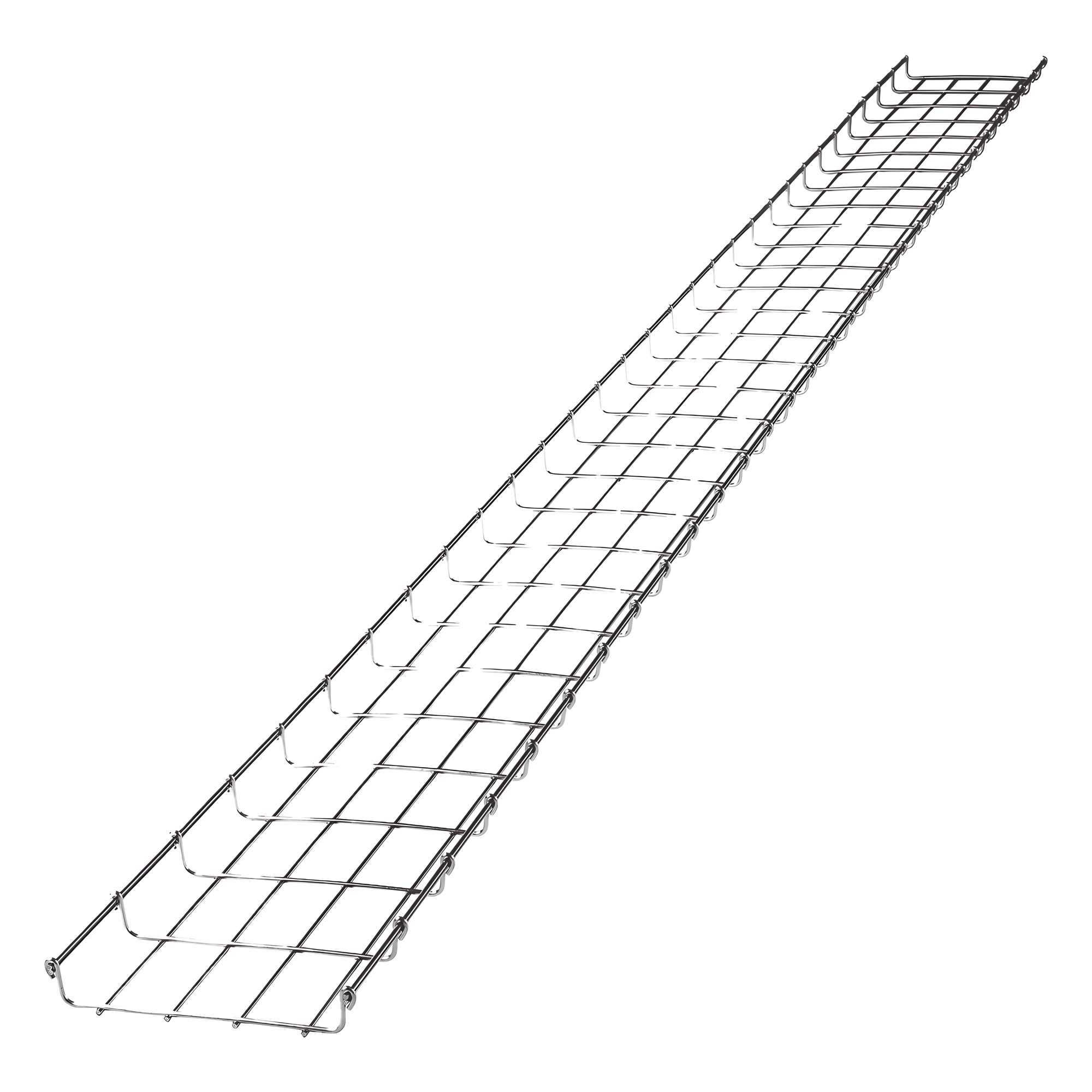 Charola Tipo Malla / 200 mm Ancho / 33 mm Peralte / 3 m Tramo / 105 Cables Cat6 / Electro Zinc 15-20 micras / 9.84 pies Longitud