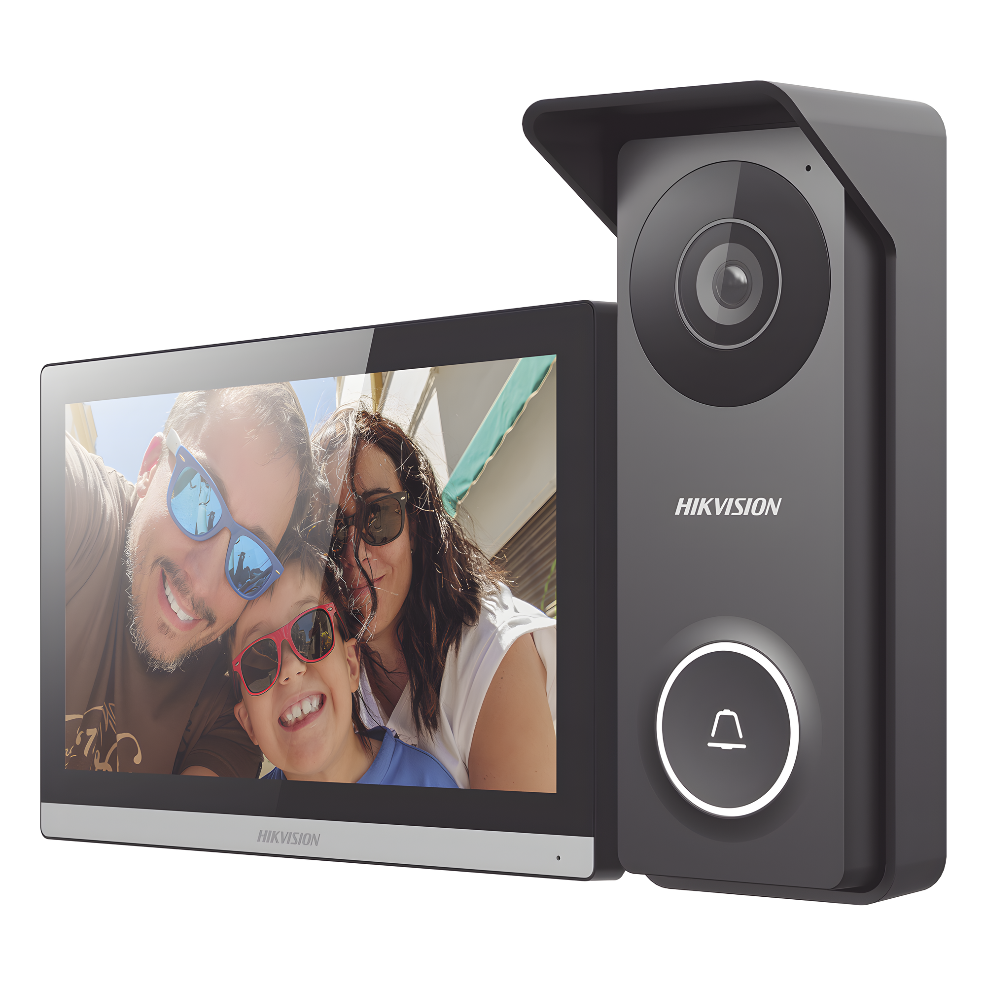 Kit de Videoportero Hibrido TurboHD con Pantalla LCD touch de 7" Wi-Fi / Frente de Calle para Exterior Metalico / 720p (1 Megapíxel )117° de Visión (Gran Angular) / Llamada a App Hik-Connect — HIKVISION · SKU DS-KIS313-P
