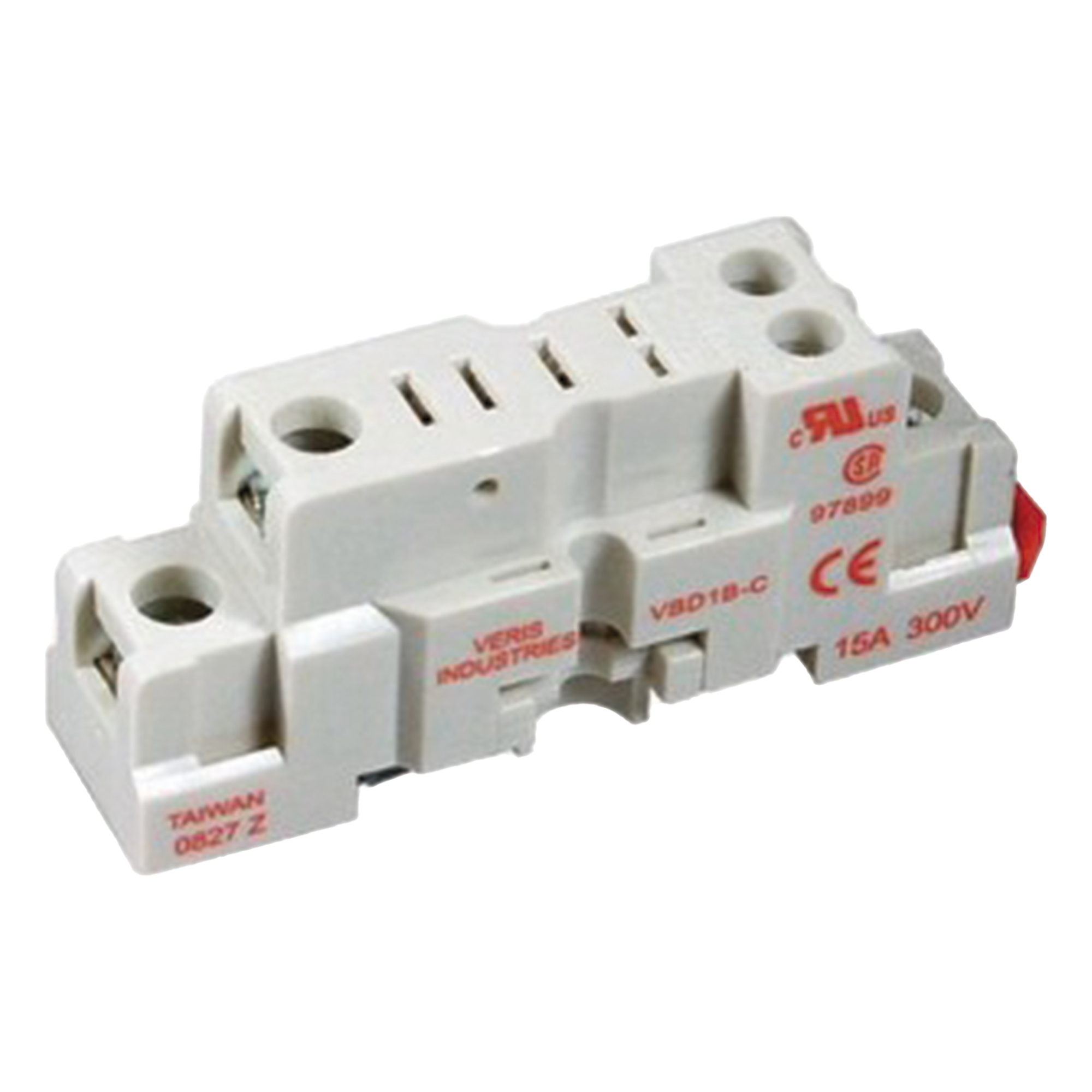Base tipo socket para relevador SPDT, montaje en riel DIN o lateral, terminales con protección al tacto — HONEYWELL BMS · SKU VBD1B-C