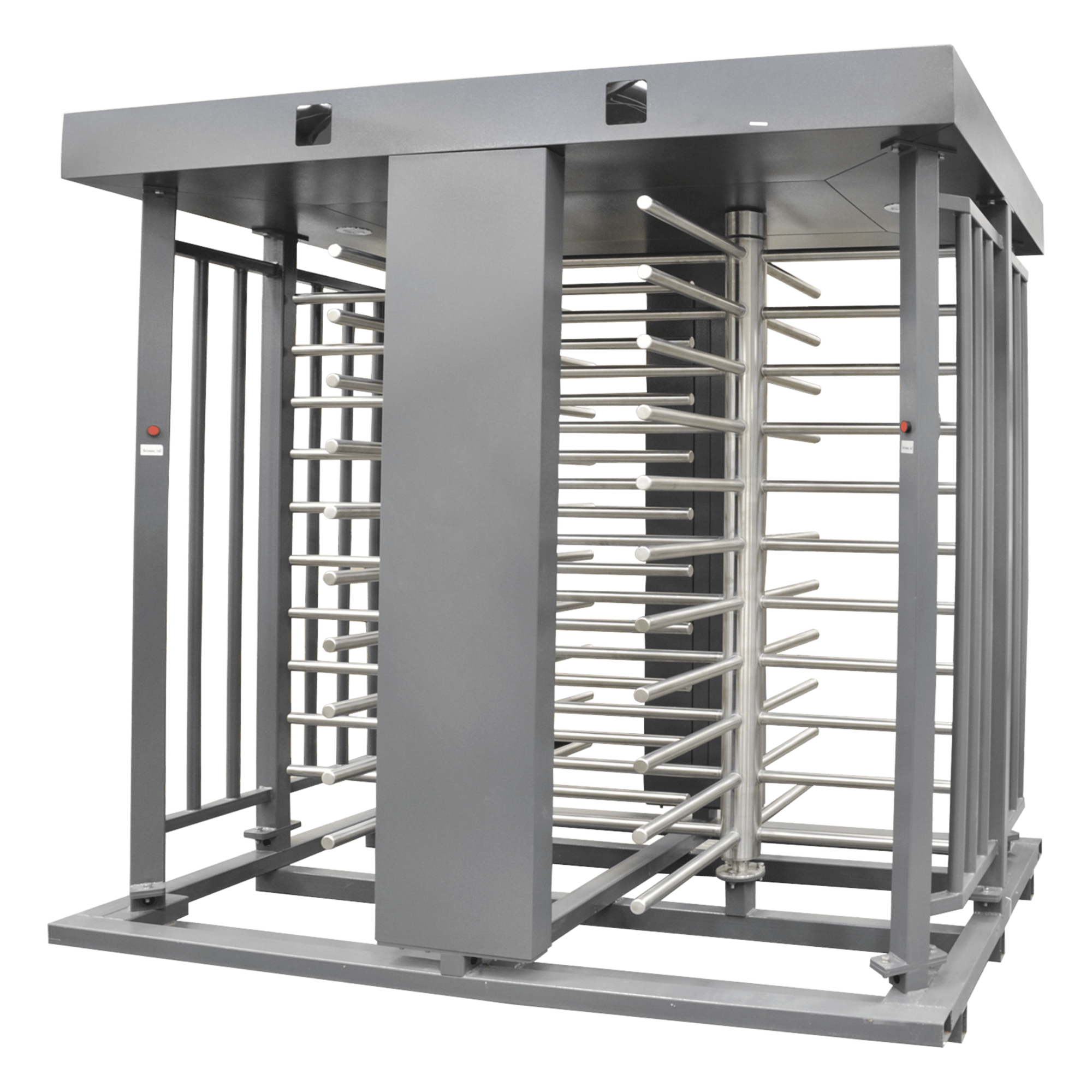 Torniquete Doble / Cuerpo Completo / Interior/Exterior / 100% Acero con Pintura Gris / EJE CENTRAL de Acero Inoxidable / Acabado de Lujo / Alto Tráfico — ACCESSPRO · SKU XT-200-CS