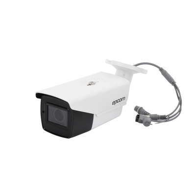 Bullet TURBOHD 4K (8Megapixeles) / Lente Mot. 2.7 a 13.5 mm / Potente IR EXIR de 80 mts / Exterior IP67 / 12 Vcc - 24 VCA / dWDR