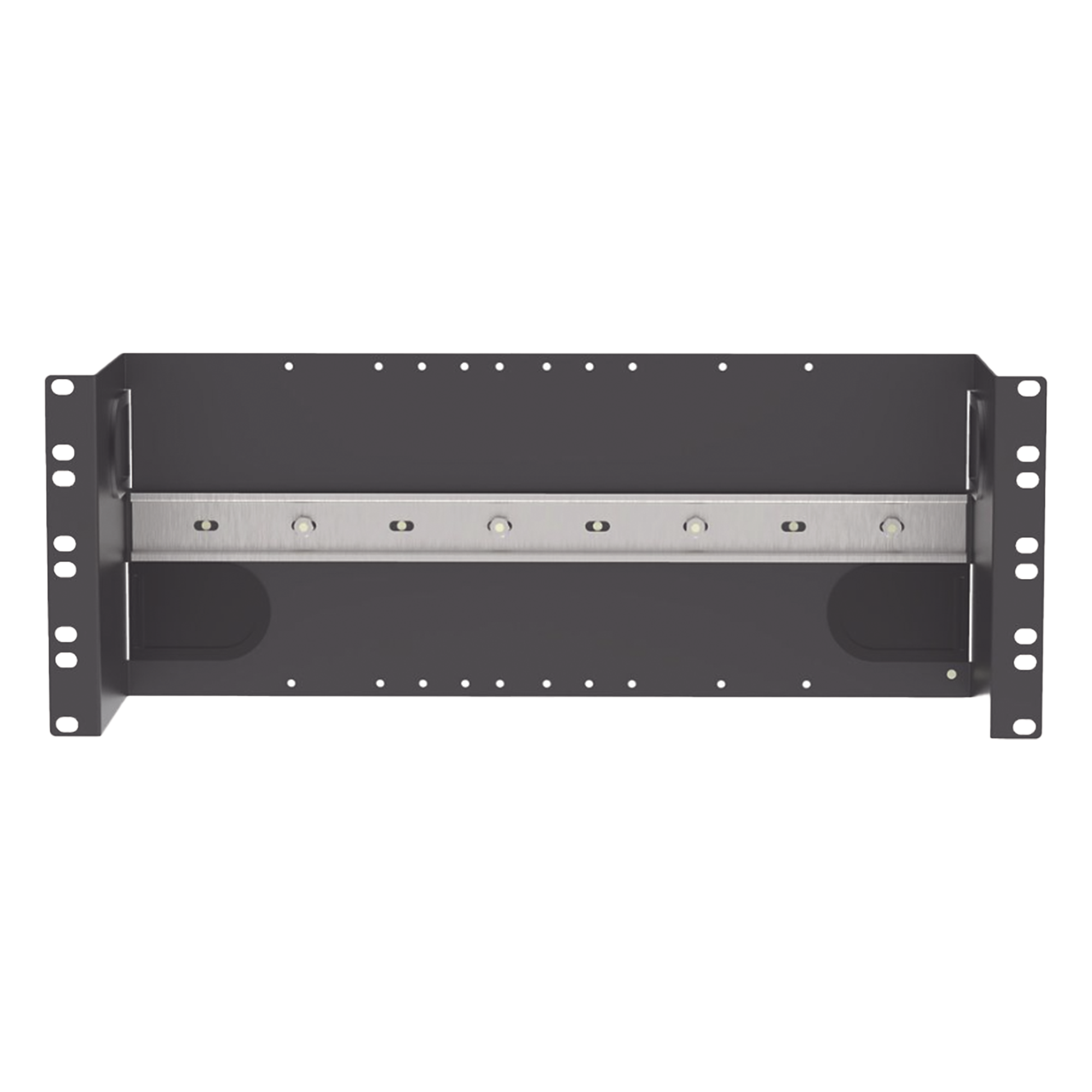 Soporte Industrial Para Instalar Equipos de Montaje en Riel DIN, Para Racks o Gabinetes Estándar de 19in, de 4UR, Color Negro