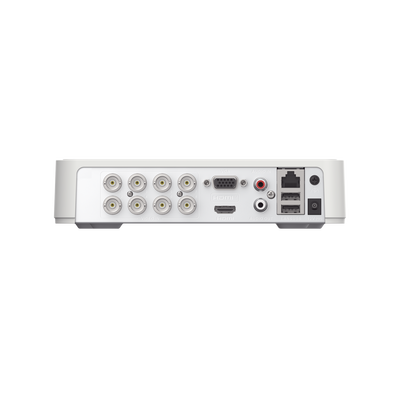 DVR 2 Megapixel (1080P) lite / 8 Canales TURBOHD / Motion Detection 2.0 (Busqueda Inteligente Personas Vehiculos) / 1 Bahía de Disco Duro / H.265+ / Audio por Coaxitrion y Audio Bidireccional / Detección de movimiento 2.0 / Salida de vídeo Fu