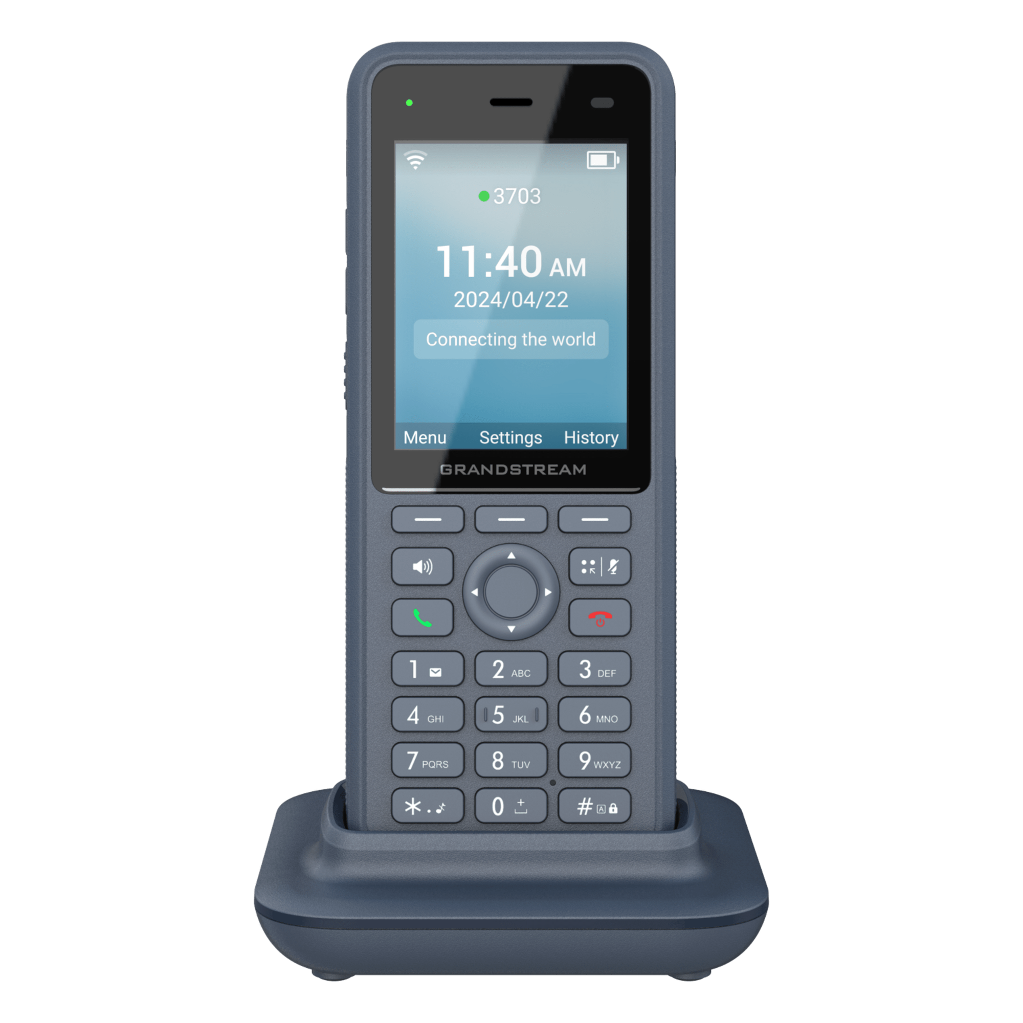 Teléfono IP Wi-Fi Inalámbrico / Wi-Fi 6 Doble Banda / IP69K / Batería 3000 mAh / 4 Vías Conferencia / Bluetooth / USB-C