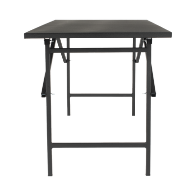 Mesa de Trabajo Plegable / Capacidad 250 kg / 130 x 80 x 92 cm / Estructura Metálica / Color Negro