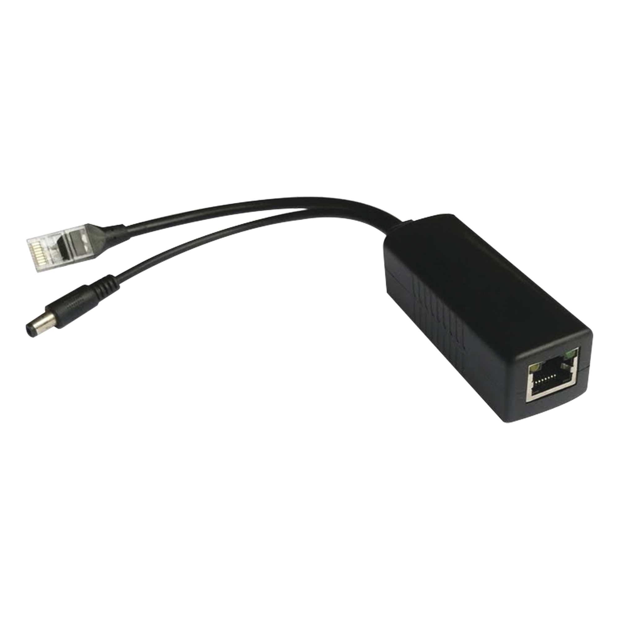 Cable divisor PoE pasivo de 48-55 Vcc @ 12 Vcc, 2 A. Aplicaciones como adaptar micrófonos en cámaras IP — EPCOM POWERLINE · SKU TTPL100