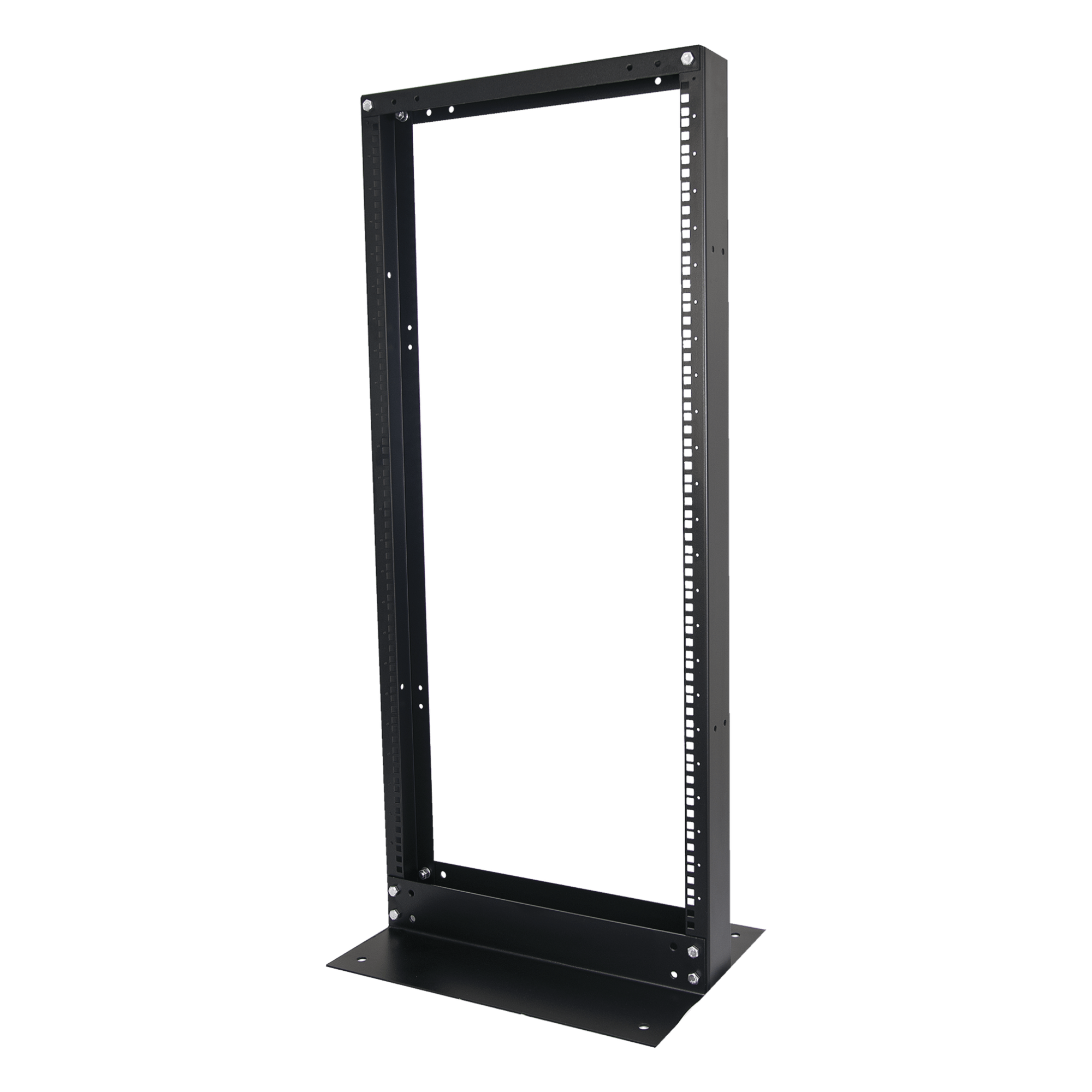 Rack de 2 Postes, Estándar 19", 24 Unidades, Fabricado en Acero, Base "L" para Anclar a Piso. — LINKEDPRO BY EPCOM · SKU EIRL-5524