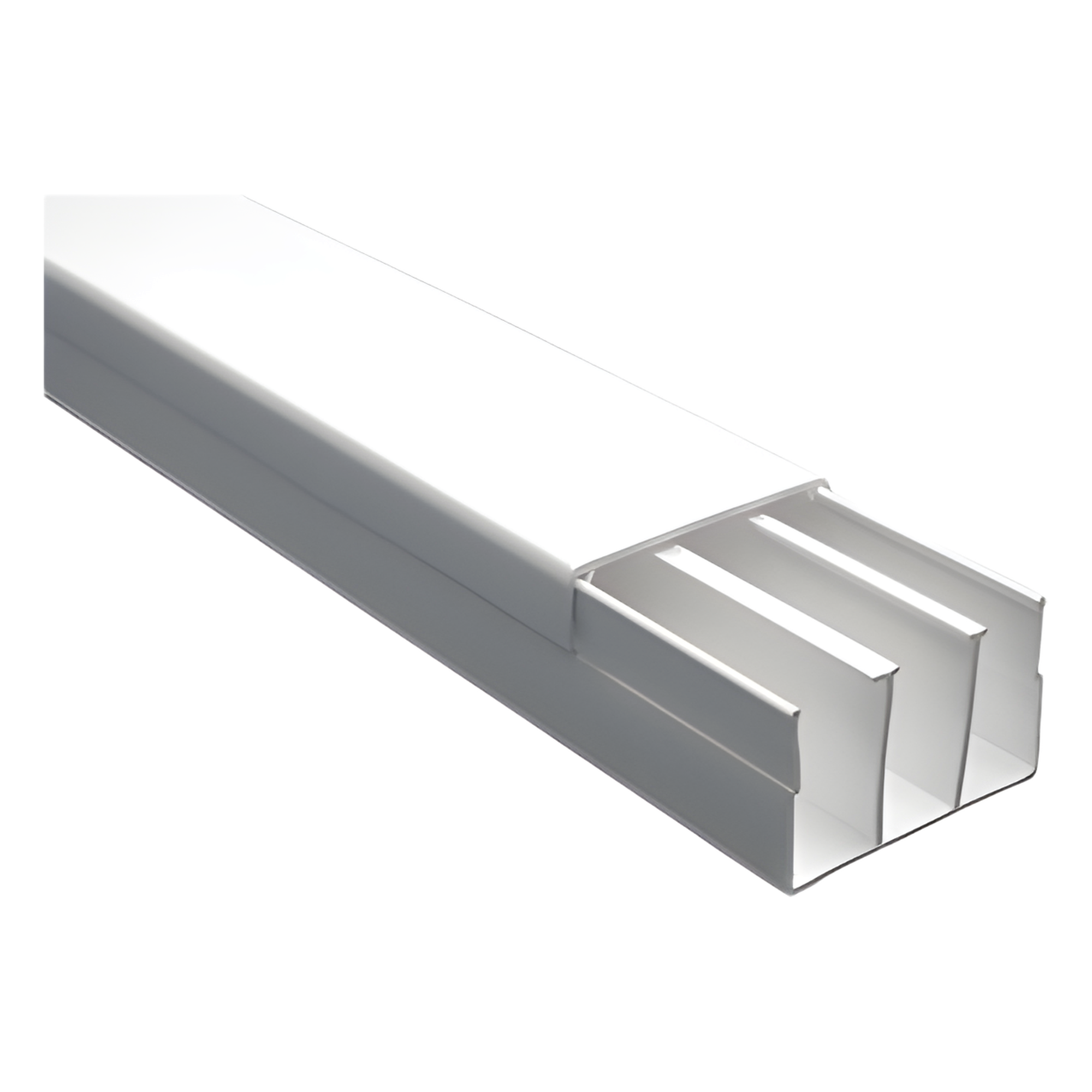 Canaleta sin troquel con tapa color blanco de PVC auto extinguible, 40 x 62 tramo 2.5m (6301-01251) — THORSMAN · SKU TEK-62-ST