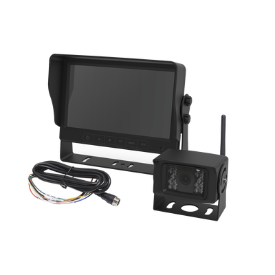 Sistema Profesional Inalámbrico de Cámara de Reversa y Monitor para Vehículos de Trabajo y Montacargas — ECCO · SKU K7000BWK