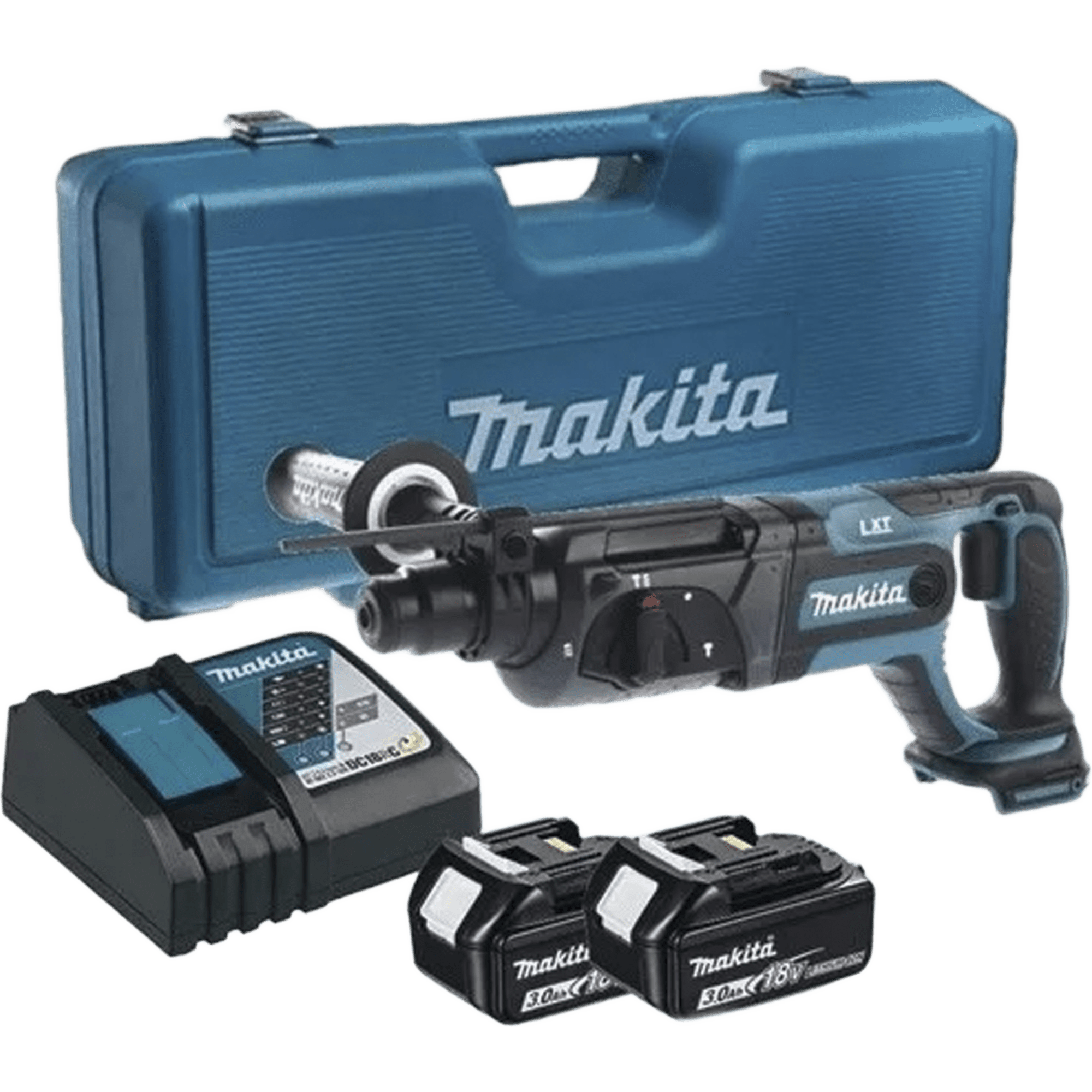 Rotamartilló 18V, SDS 0-1.200 Rpm, 3 Modos de Trabajo, Incluye 2 Baterías de 3.0 Ah, Cargador y Maletín.