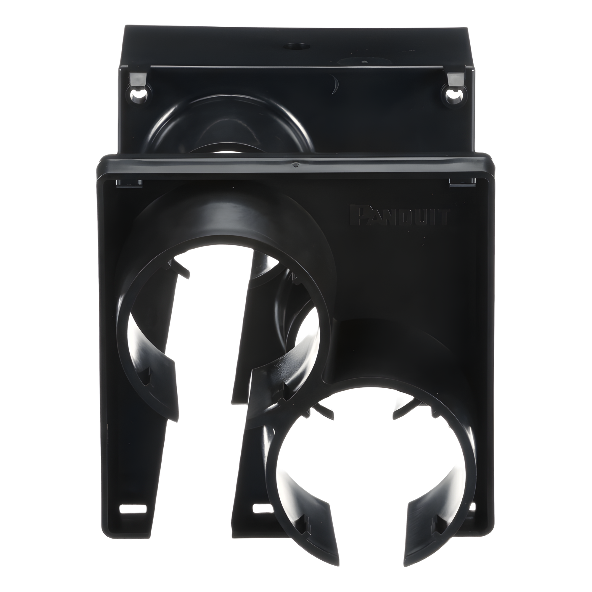 Tapa con 2 Salida a Tubo Corrugado de 1.5in (38mm), Para uso con Canaletas 4X4 FiberRunner™, Color Negro — PANDUIT · SKU FIDT4X4LBL