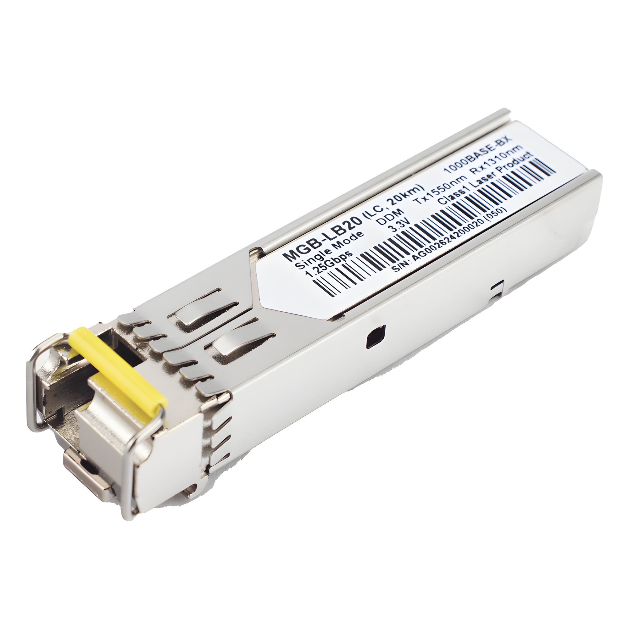 Transceptor mini-Gbic SFP 1G LC TX:1550nm RX:1310 para fibra Mono Modo 20 Km WDM, Requiere MGB-LA20 — PLANET · SKU MGB-LB20