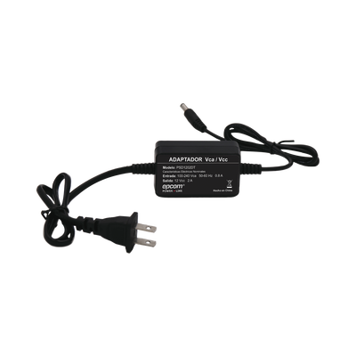 Fuente de Poder 12 Vcc / 2 Amp / Con Terminales de Extensión / Distancias de cable hacia Vca 50 cm / Distancia de cable hacia dispositivo de 50 cm
