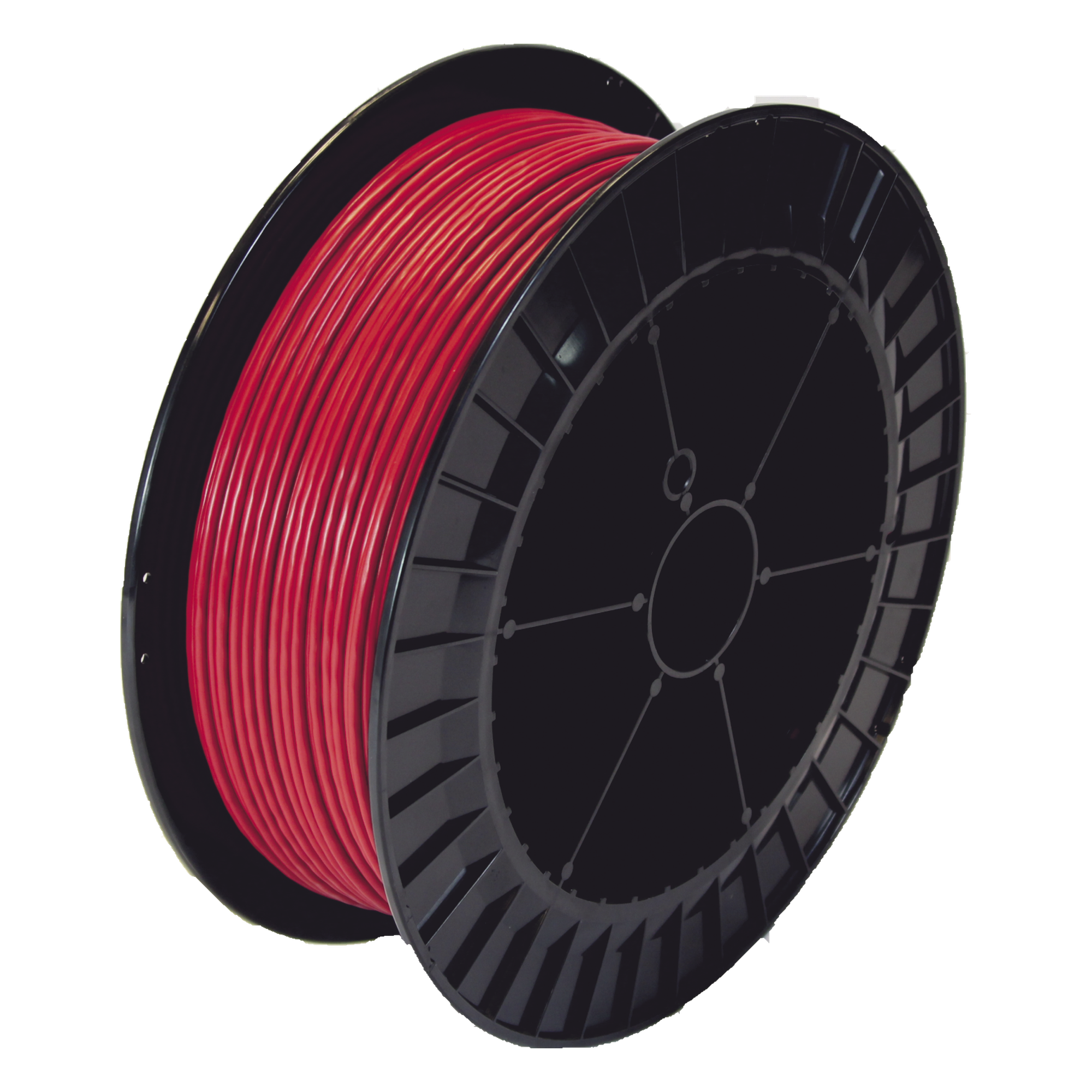 Bobina de 152 Metros de Cable Detector de Calor, Temperatura Fija 68 grados Celsius, Recubrimiento de Nylon Rojo para Aplicaciones en Exterior, con Guía Acerada — SAFE FIRE DETECTION INC. · SKU TC-155G-500