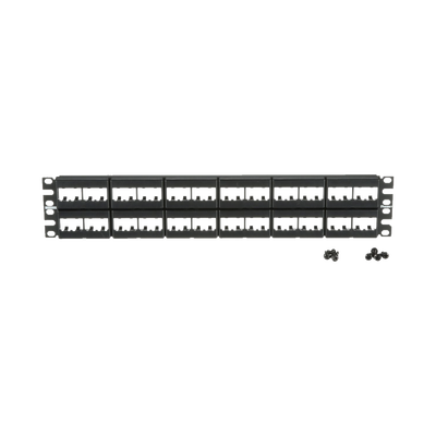 Panel de Parcheo Modular Mini-Com (Sin Conectores), Plano, Sin Blindaje, de 48 Puertos, 2 UR