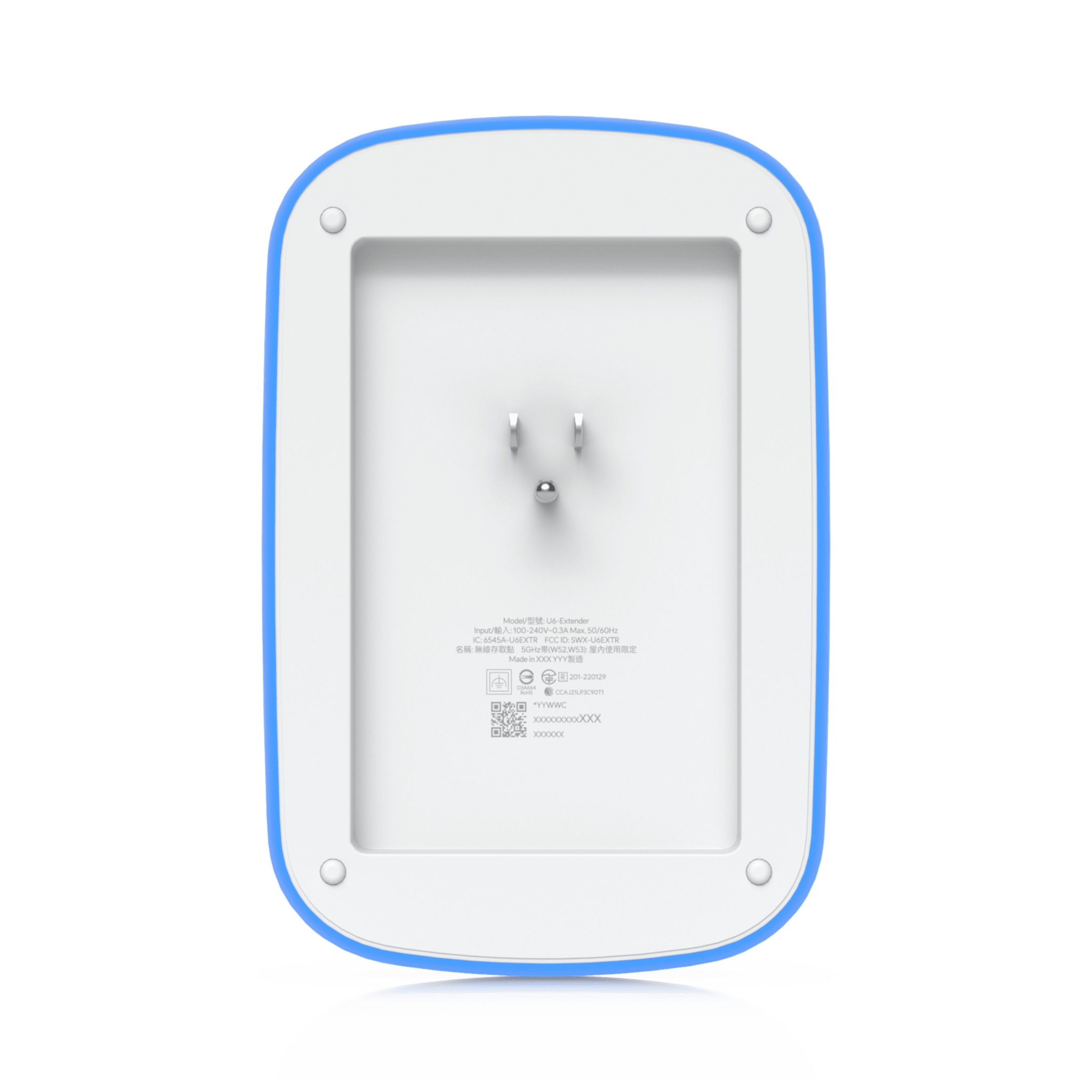 Extensor WiFi 6 UniFi / Hasta 5.3 Gbps Agregados / Doble Banda 2.4 y 5 GHz / MIMO 2x2 y 4x4 con Beamforming / Conexión Directa a Contacto Eléctrico / 300+ Clientes Concurrentes / Gestión UniFi Network / Exclusivo para Equipos UniFi