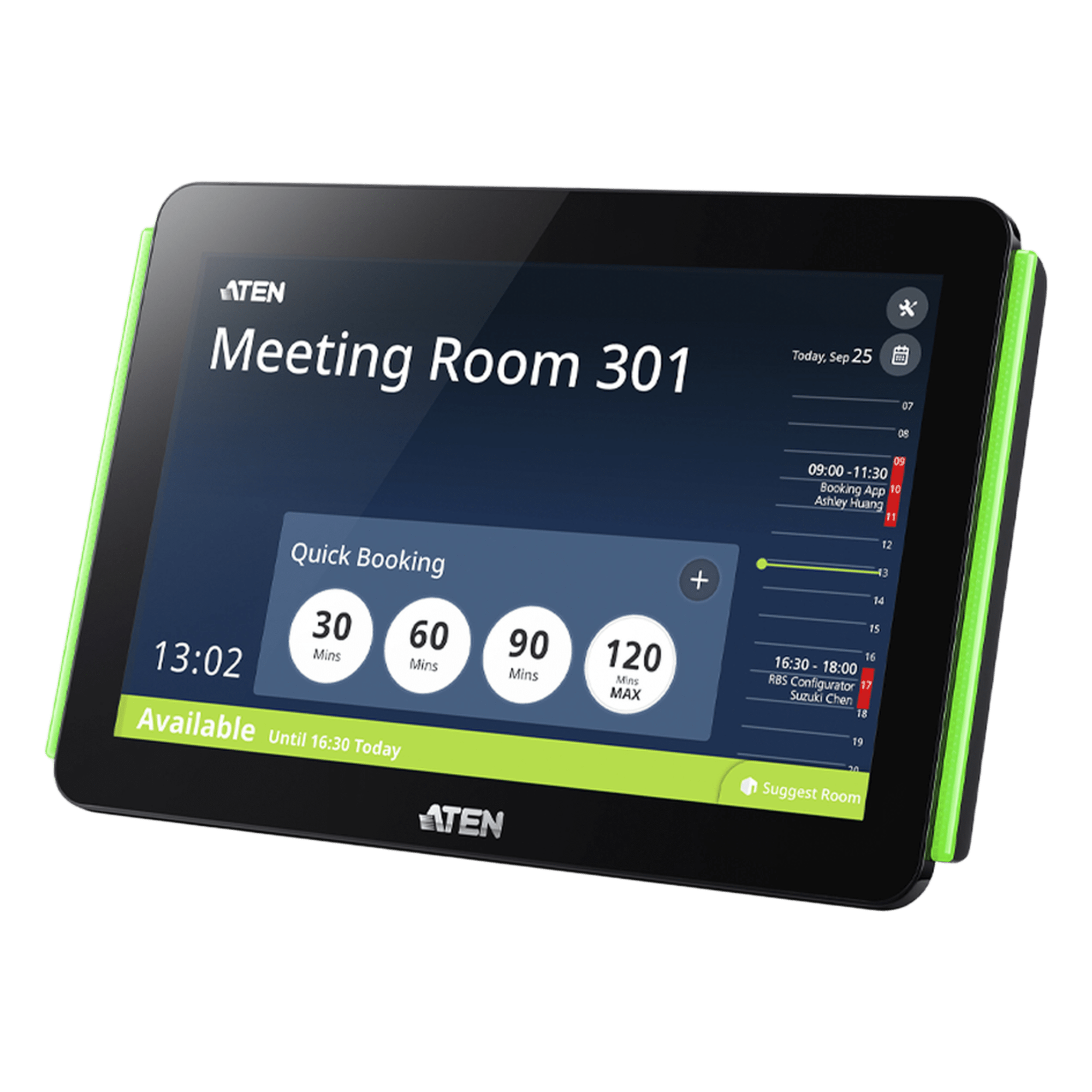 Sistema de reserva de habitaciones: panel RBS de 10.1 in — ATEN · SKU VK430