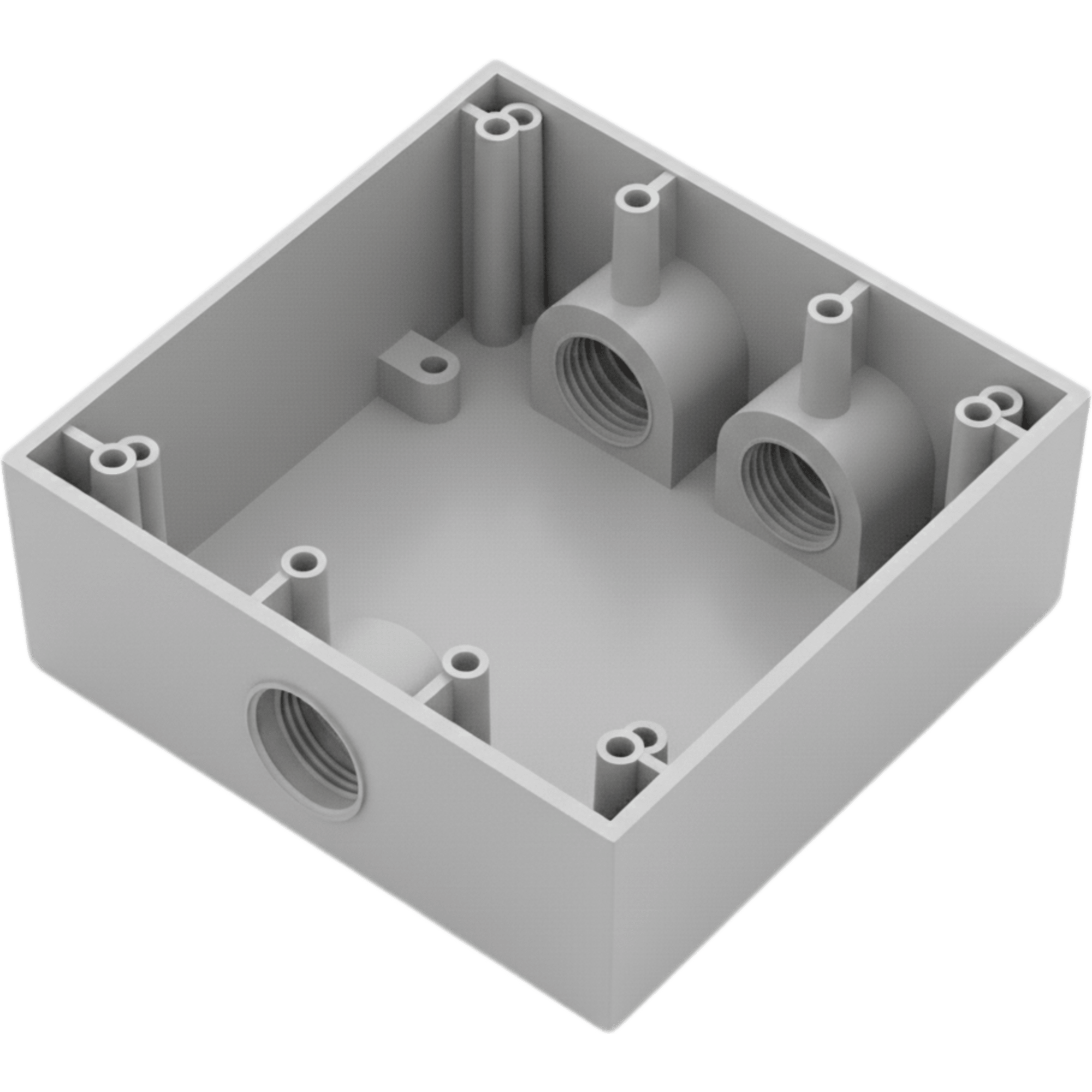 Caja Condulet Cuadrada de 3/4" (19.05 mm)/ 3 Bocas (2 Arriba-1 Abajo) / A Prueba de Intemperie.