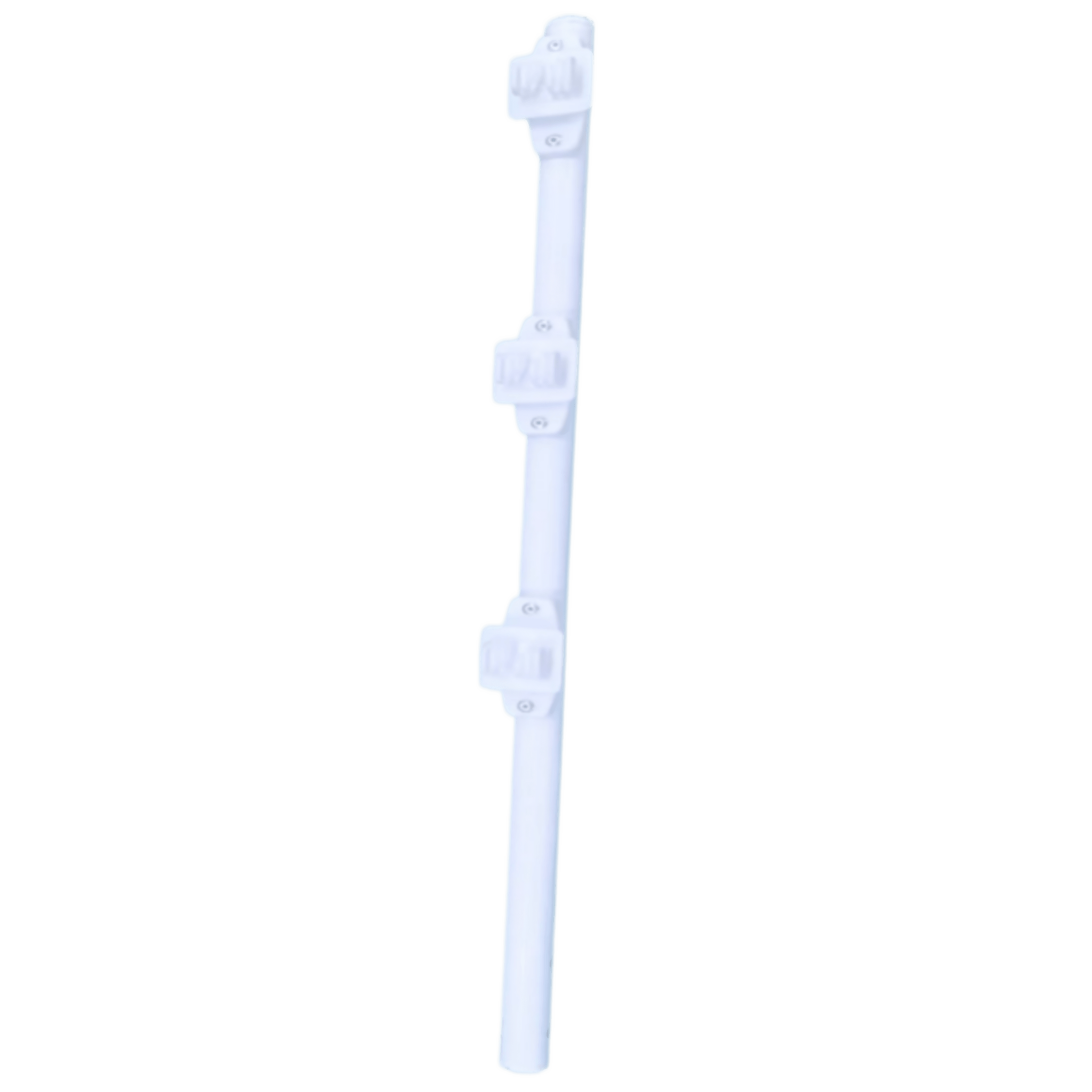 Poste de Paso / Tubo de Acero Galvanizado / Diámetro 1" / Longitud 75 cm / 3 Aisladores / Pintura Blanca / Peso 0.5 KG — SFIRE · SKU SF-POST-3W