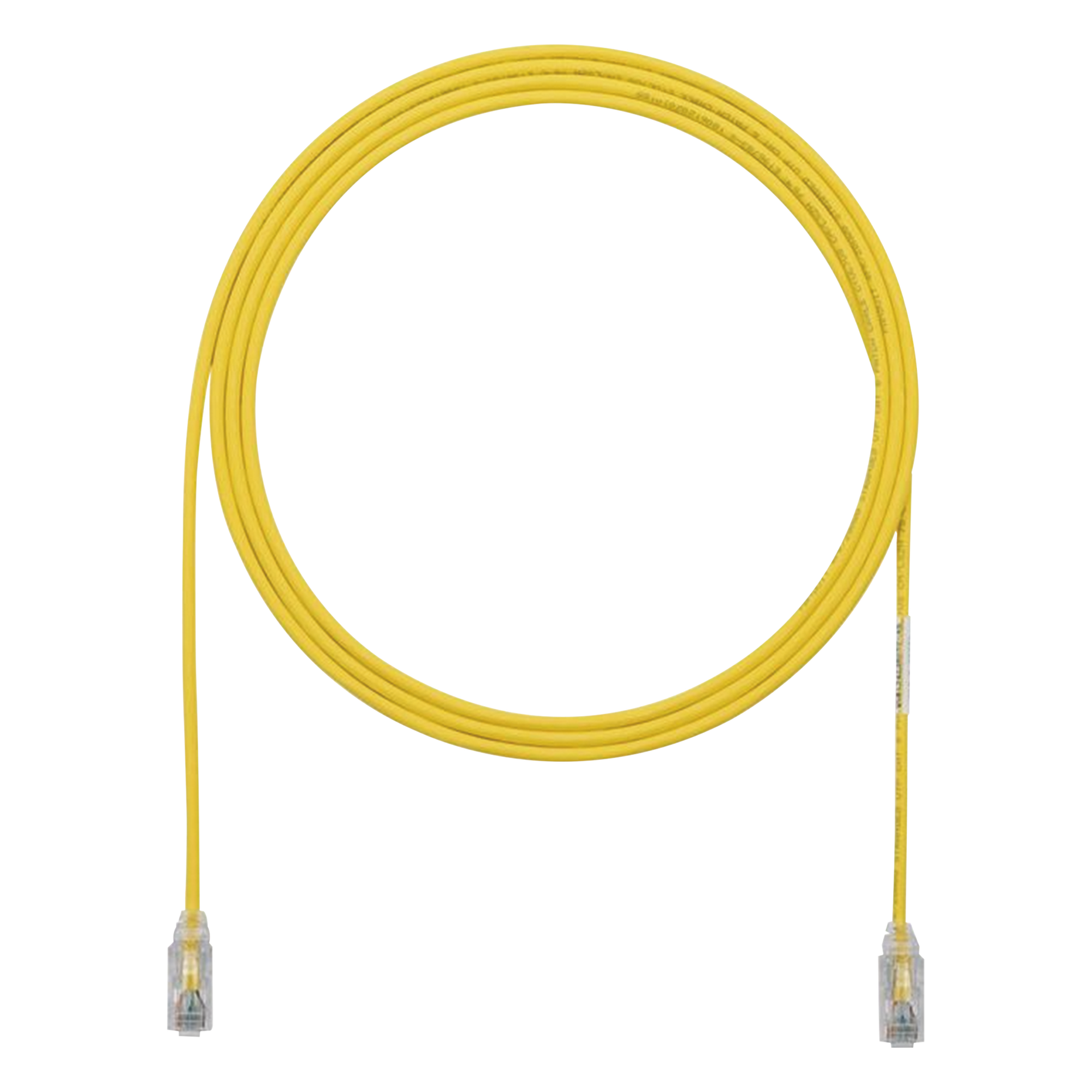 Cable de Parcheo TX6, UTP Cat6, Diámetro Reducido (28AWG), Color Amarillo, 2.13 Metros (7 Pies)
