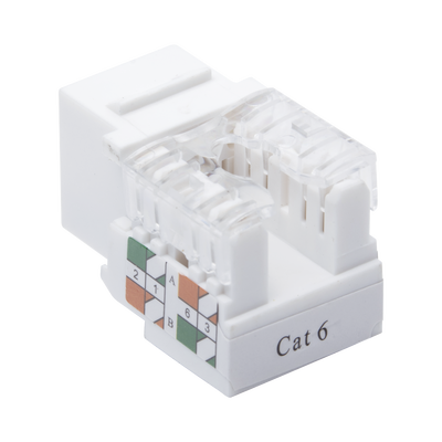 Módulo Jack Keystone Cat6 con Terminación 110 (Punchdown) para Faceplate - Color Blanco