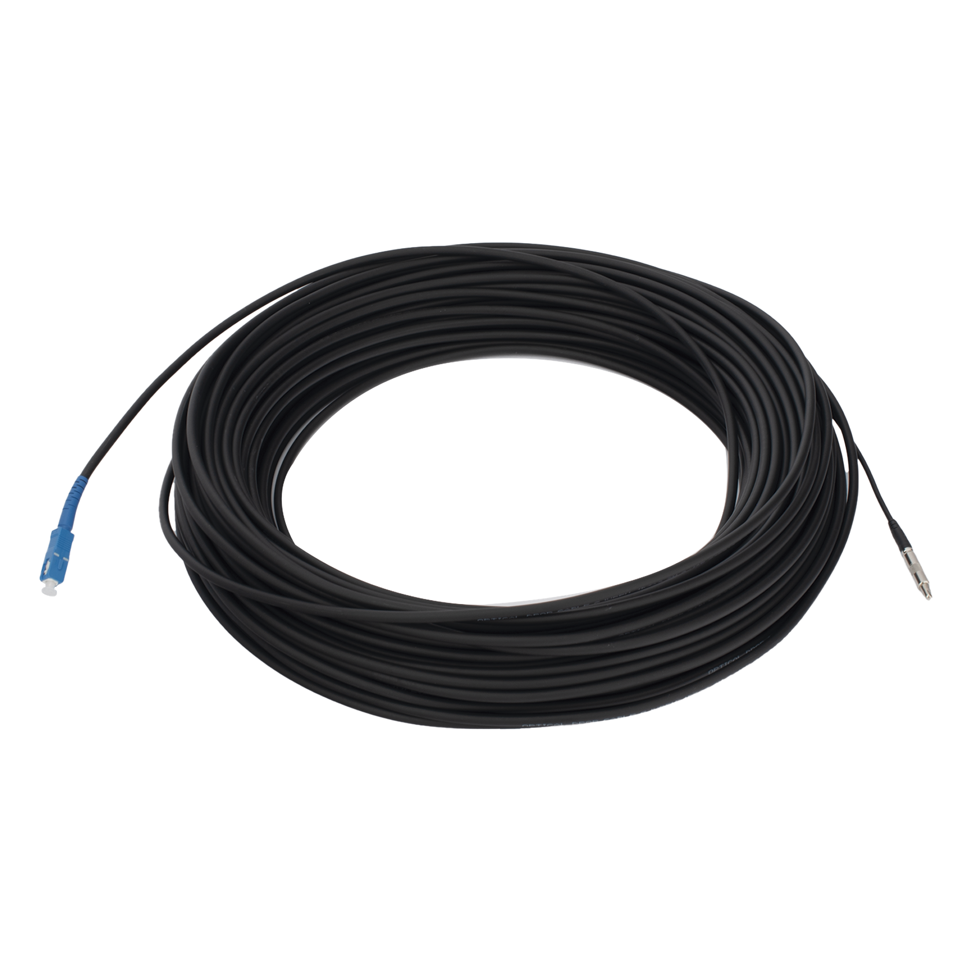 Rollo de Fibra Óptica Drop Redonda G657A2 Monomodo Simplex de 50 Metros (164 Pies) con Conectores SC/UPC-SC/UPC para Instalaciones Aéreas, Subterráneas o a la Intemperie — LINKEDPRO BY EPCOM · SKU LP-50-SCU