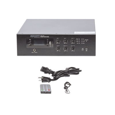 Mini Amplificador de Audio Mezclador | 120W RMS | Sistema 70/100V | MP3 | Tuner | Bluetooth | Musica ambiental y Voceo