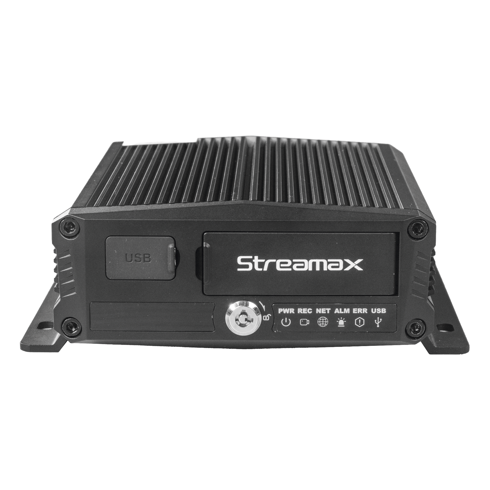DVR Móvil / 6 Canales / 4 AHD + 2 IP / Almacenamiento 1 TB Micro SD + 2 TB SSD M.2 / H.265 / IA Embebida / 4G / GPS / Wi-Fi