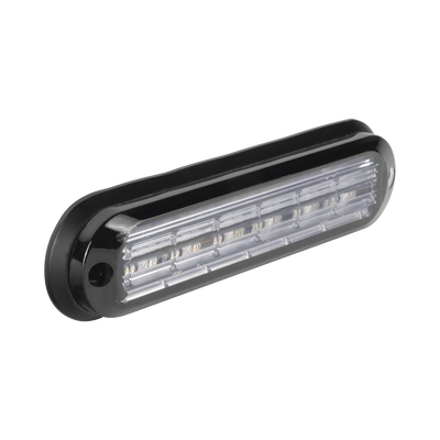 Luz Auxiliar Ultra Brillante IP67 de 6 LEDs, Color Claro, con mica transparente y bisel negro