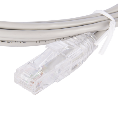 Cable de Parcheo Slim UTP Cat6 - 3 Metros (9.84 Pies) Gris Diámetro Reducido (28 AWG)